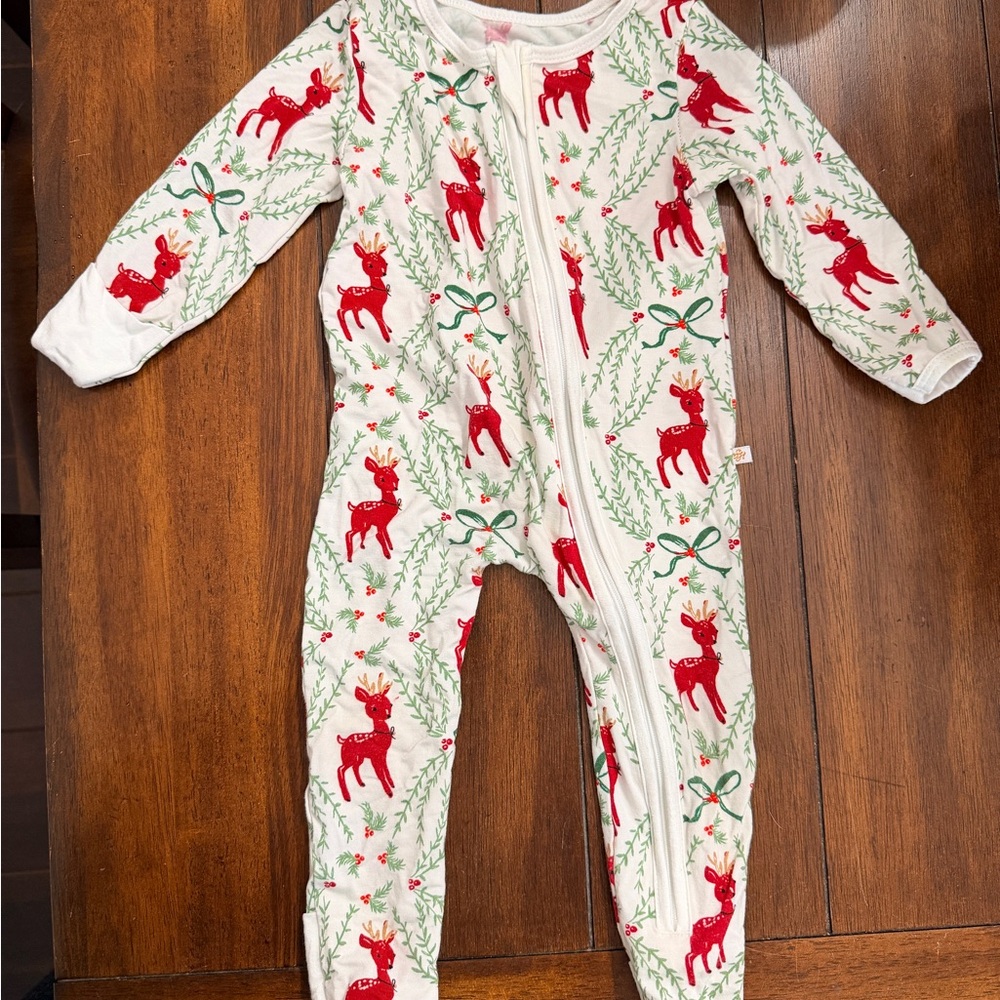 SweetHoney Red Reindeer Kids Footie